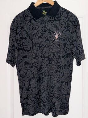 Diamond Head Wear Shirt Mens Large Black Polo Kailua-Kona Hawaii Embroidered